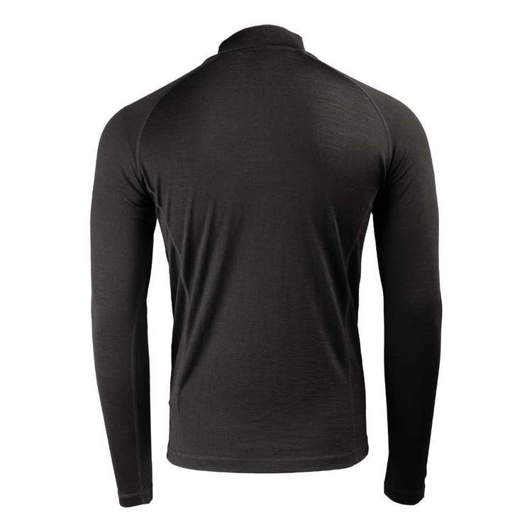 Men's Merino Long sleeve Quarter Zip Top Black