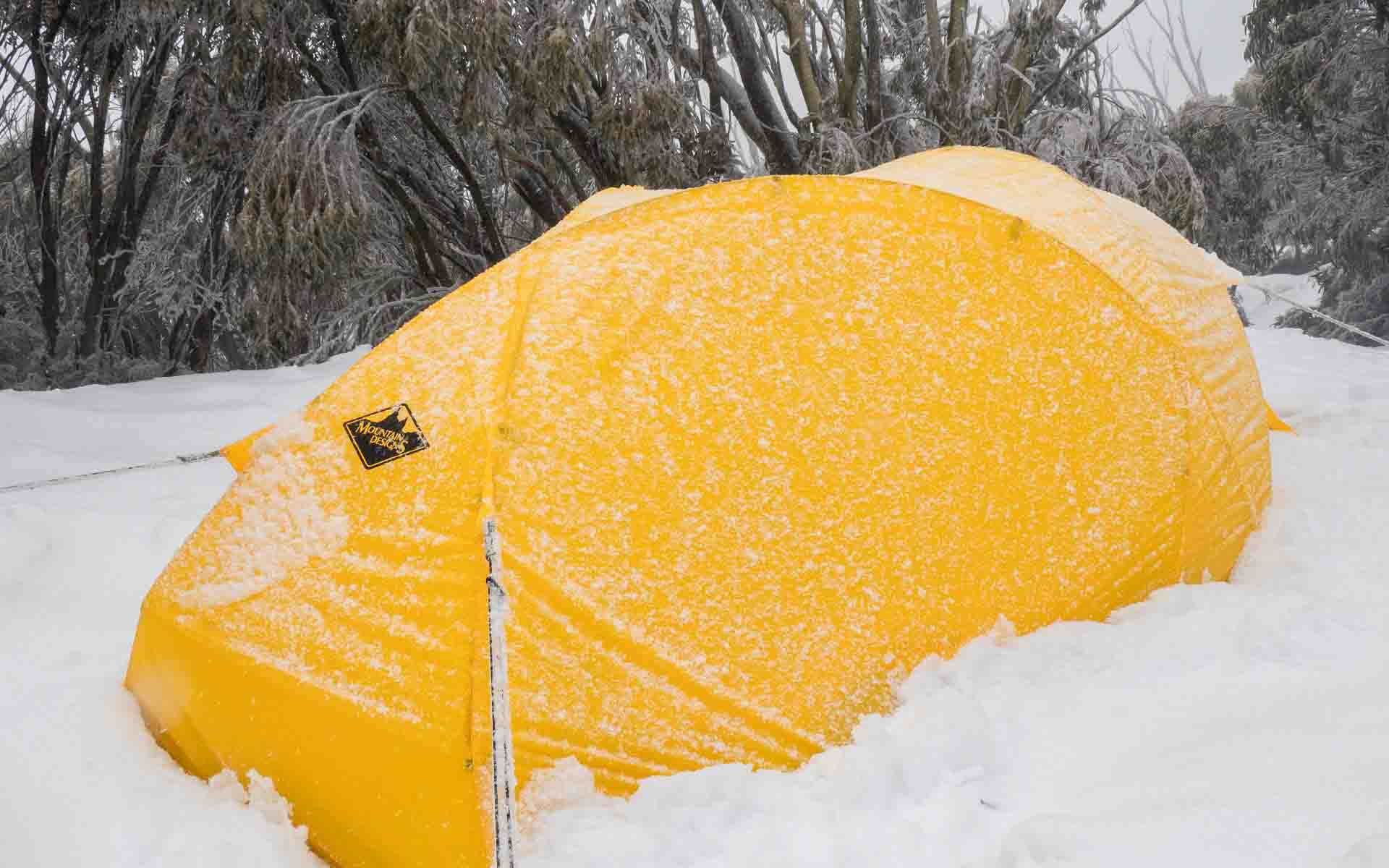 Expedition 2-Person Tent pitched in deep snow