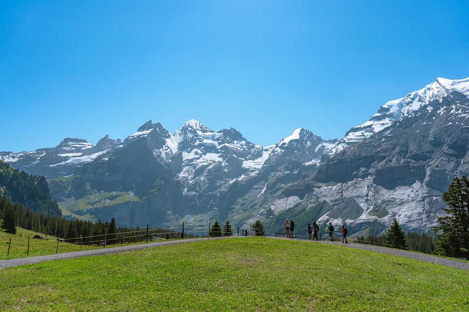 The Kandersteg mountain view from the top of the gondola