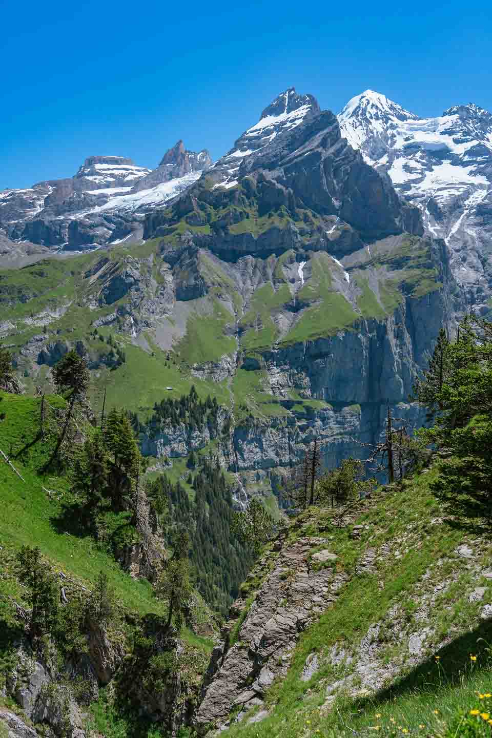 Mountain view from the hiking trail ascent