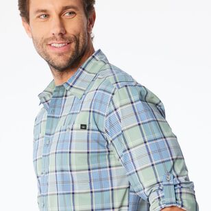 Men's Jamison Long Sleeve Shirt Blue & Green