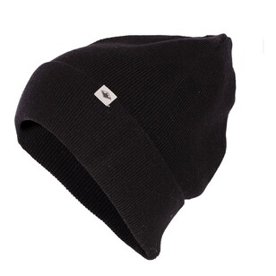 Unisex Treeline Merino Rib Cuff Beanie Black One Size