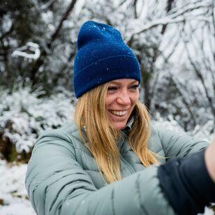 Unisex Treeline Merino Rib Cuff Beanie Navy One Size