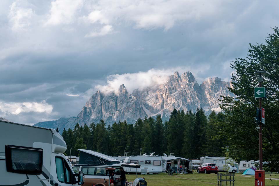 View from our campsite of the Via Ferrata mountain