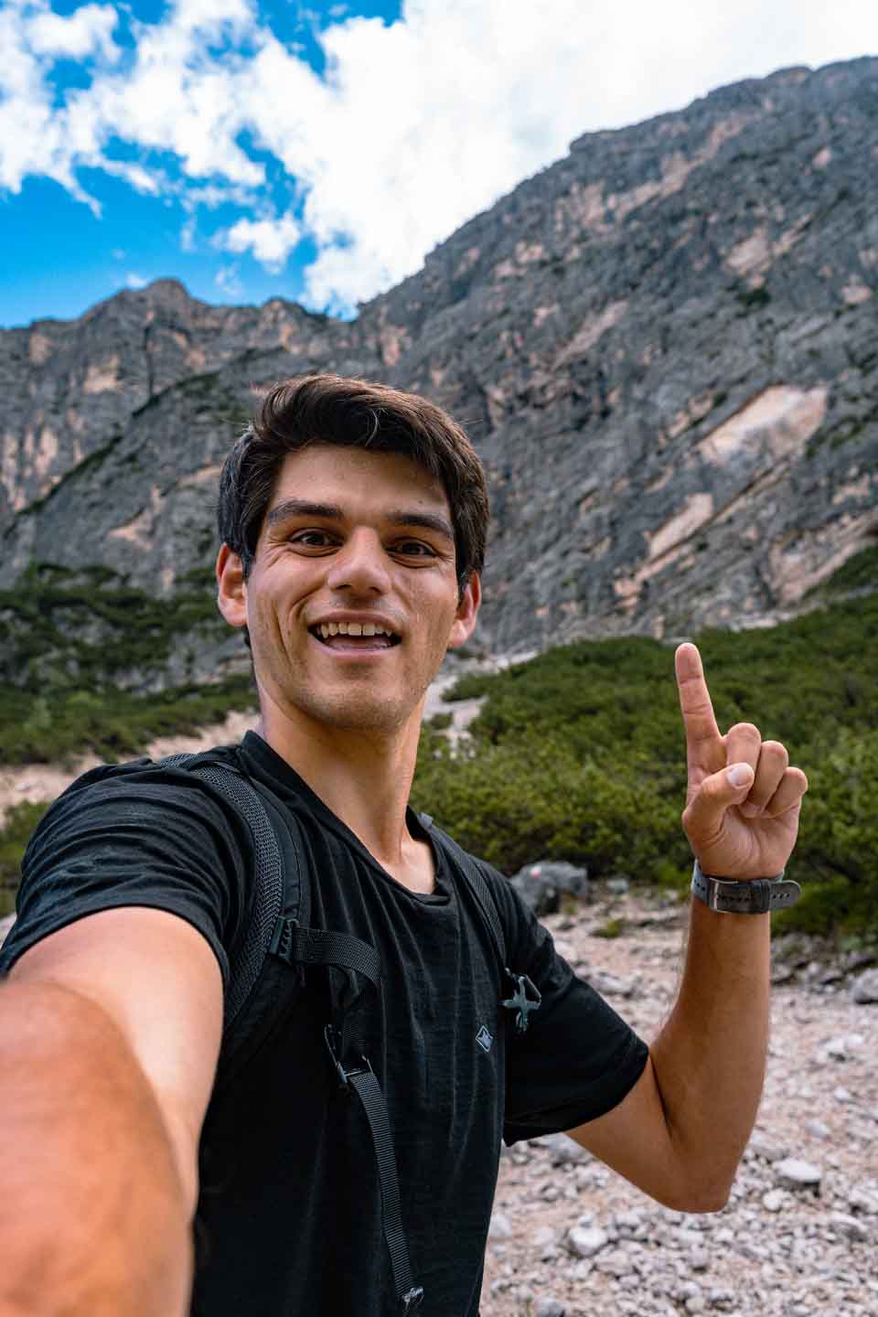 Zach Bostock selfie on the trail